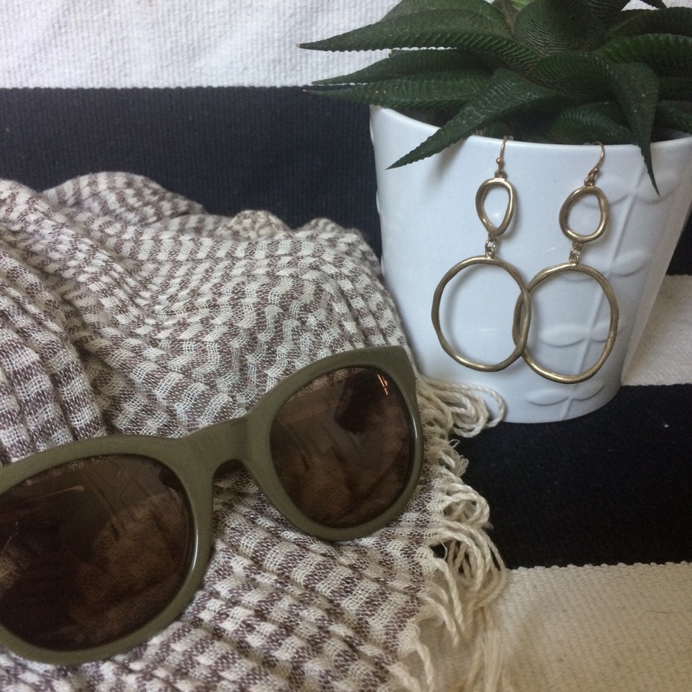 Gold Double Loop Earrings